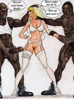 Xxx interracial cartoon porn pics of blonde busty chick likes her sweet pussy drilled by huge black prick.